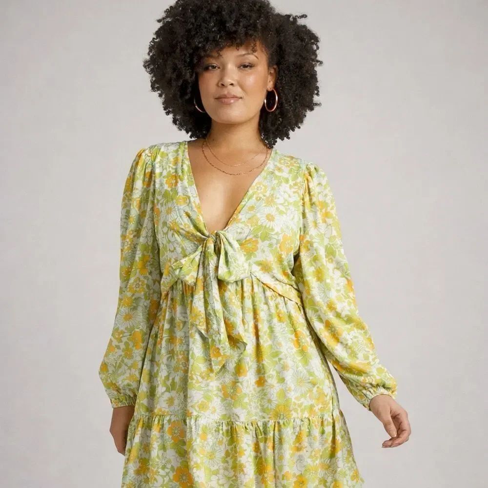 Showpo. Floral Tie-Front Dress